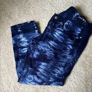 GAP Dark Blue Tie-Dye Denim Always Skinny sz 29P
